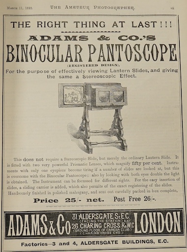 The Amateur Photographer, An Illustrated Popular Journal, Vols XV, 1892 and XV11, 1893, 4to, half calf, worn, Hazel, Watson, and Viney, London, together with a late 19th century photograph album - ‘Recollections of Old L